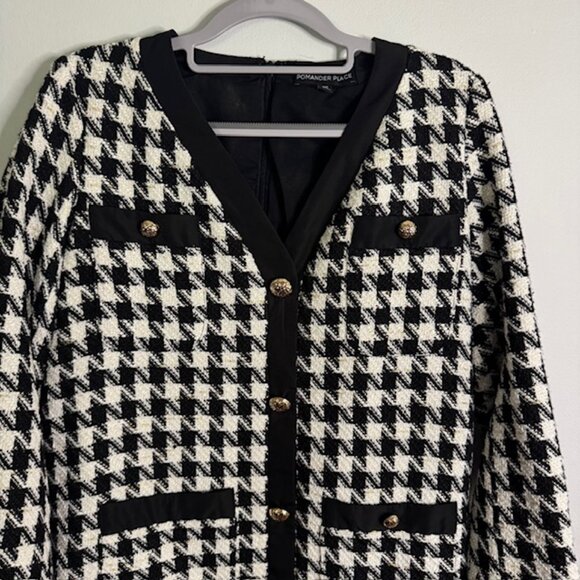 Pomander Place Women's Black and White Houndstooth Dress Size XS - Picture 5 of 6